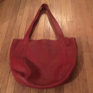 Vintage Red Coach Tote